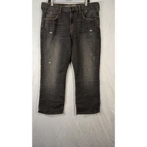 Old Navy Men's Jeans Light Washed Black Distressed Low Rise Straight Size 38x30